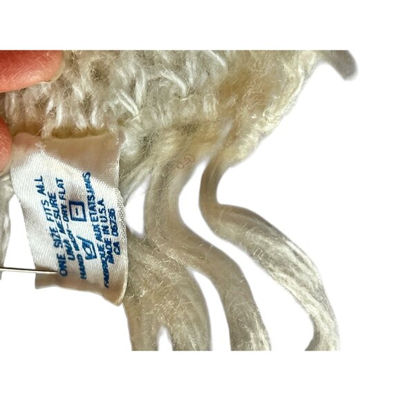 Vintage Hansen Cream Knitted Scarf With Fringe Ends 59”x6.25” Acrylic Blend OS - Picture 6 of 10